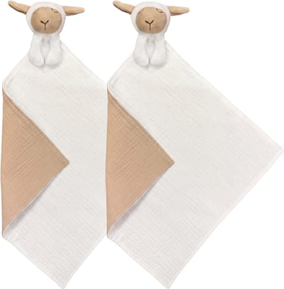 Funnies Knuffeldoekje Luna Knuf 2-Pack - Set van 2 Zachte Knuffeldoekjes, Troostdoekjes, Babydoekjes - Heerlijk Zacht en Comfortabel - Perfect als Troostvriendje of Cadeau voor Baby’s en Peuters