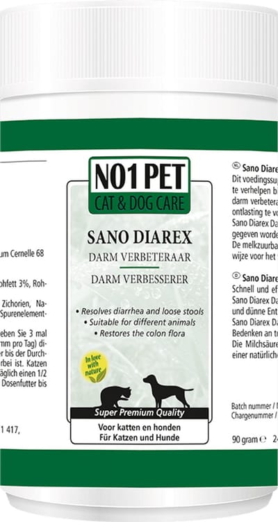 Sano-Diarex-Darm-Verbeteraar-Diaree-bij-honden-en-katten-dunne-ontlasting-75-gram