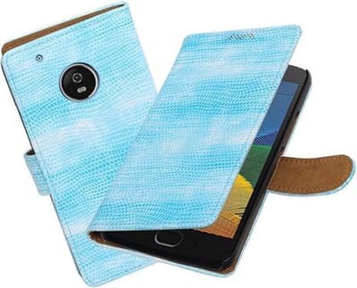 BestCases.nl Motorola Moto G5 Mini Slang booktype hoesje Turquoise