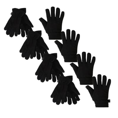 Heatkeeper - Thermo kinderhandschoenen - Zwart - 5/8 Jaar - 4-Paar - Warme kinderhandschoen