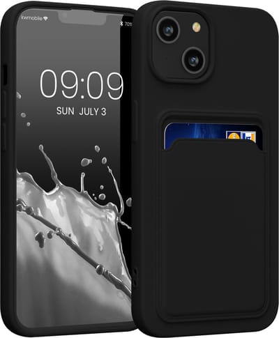 kwmobile telefoonhoesje geschikt voor Apple iPhone 14 - Hoesje met pasjeshouder - TPU case in zwart