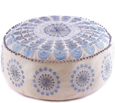 Dailygoods- Kussenhoes 60x20 cm - Ronde Poef - Gedrukte Katoenen Kussensloop - Vloerkussen - Meditatie Tapijt - Ambachtelijk Vakmanschap