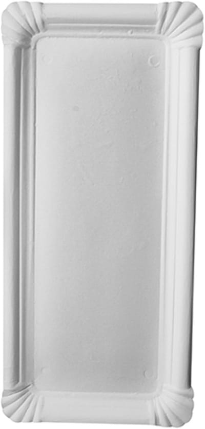 Kartonnen Borden - Feestelijke Schotels - Snacks Serveren - Composteerbaar Materiaal - 11x24 cm - Wit