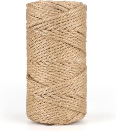 Jute Touw 5mm, 50m Natuurlijk Bruin voor Creatieve Klussen, Decoratie, Kattenkrabpaal en Tuinieren