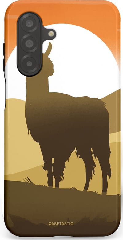 Casetastic Hoesje Geschikt voor Samsung A26 - Stijlvolle Beschermende Duo-layer Case - Silhouet Alpaca