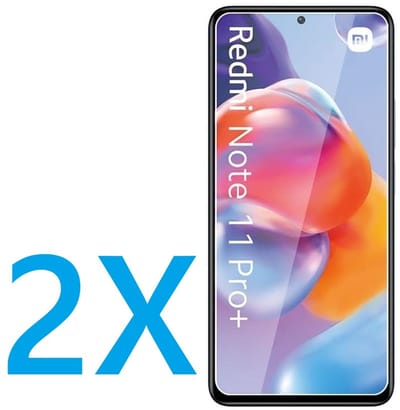 Glasplaatje Geschikt voor: Xiaomi Redmi Note 11 Pro+ 5G - 2x Screenprotector - screen protector - glas - bescherm - beschermglas