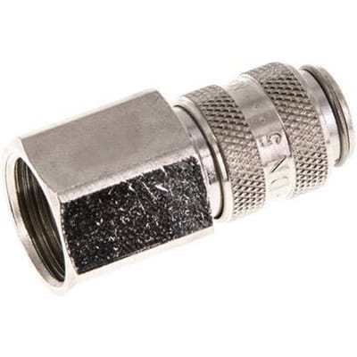 Vernikkeld Messing DN 5 Luchtkoppeling Snelkoppeling G 3/8 inch Binnendraad Double Shut-Off - CLS5-F-BN-SV-038