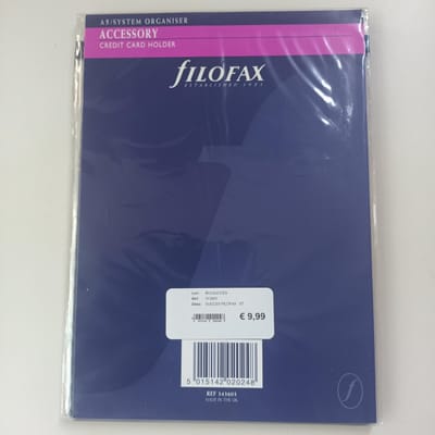 FILOFAX A5 CREDITCARD HOUDER 1 VEL (4 CREDITCARDS)