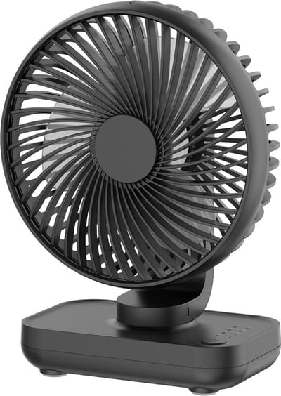 Solvix tafel ventilator geluidloos - Tafelfan - USB Oplaadbaar - 4 Snelheden - Stil Design - Voor Thuis en Kantoor
