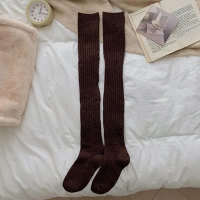 Wol Kasjmier Thermische Kniekousen Dijhoge Kousen Dames Herfst Winter Verdikken Warm Dijhoge Kousen Dames Kousen Sokken One Size white