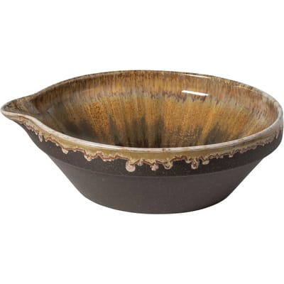 Poterie servies by Casafina op vintage culinair Frans aardewerk geïnspireerd bruin geglazuurde mengkom 34 cm Mocha Latte