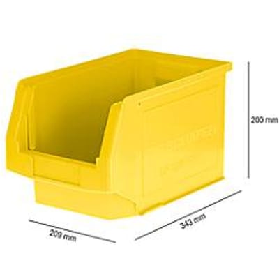 Magazijnbak LF 322 SSI Schäfer - polypropeen - L 343 x B 209 x H 200 mm - 10,4 l - geel