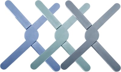 Set van 3 Opvouwbare Siliconen Onderzetters voor Warme Potten en Pannen