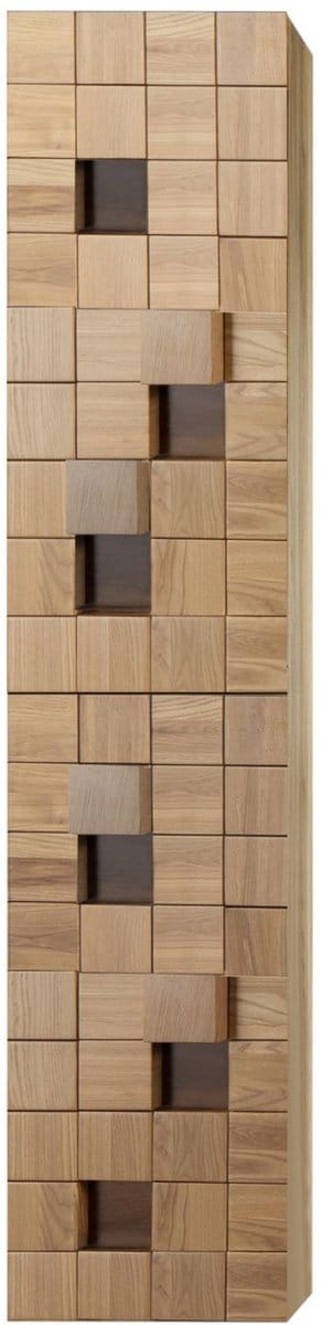 ALONI MIMOZA hoge badkamerkast – 35x160x35 cm – Licht eiken – Greeploos & softclose – Omkeerbaar