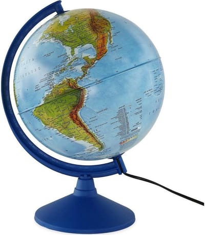 Fysieke Wereldbol - Educatieve Globe - Leren Geografie - Lichtgevend - 30 cm - Meerkleurig