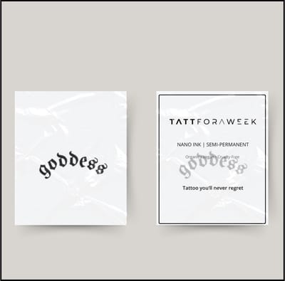 Tijdelijke tattoo goddess | Neptattoo volwassenen | Tijdelijke tattoo voor volwassenen | Temporary tattoo | Plaktattoos voor volwassenen | Neptattoos | Probeer zorgeloos een tattoo | tattforaweek