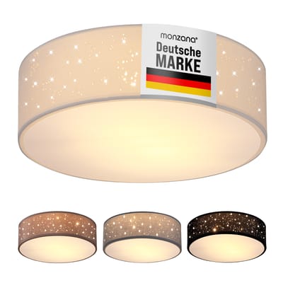 Plafondlamp – Sterrenhemel – Rond - Ø 30cm – 40 Watt - Stof -Wit