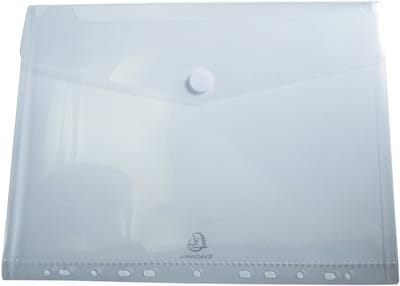 Exacompta 10x Pak van 5 geperforeerde envelop showtassen PP 20/100ste - met klittenband sluiting - A4 - Kleurloos - 57381E