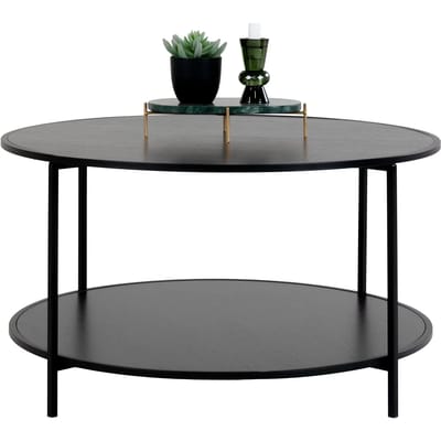 House Nordic Salontafel Metaal Zwart - Rond - Ø80cm - Spaanplaat - Tafel Vita