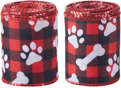 Dailygoods- Pootprint Lint - Decoratie Lint - Polyester Lint - DIY Craft - Cadeau Verpakking - Huisdier Voetafdruk - Decoratielint