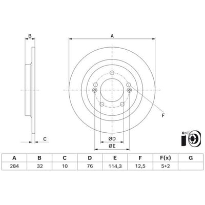 Remschijf BOSCH 0 986 479 J22, 1 stuk
