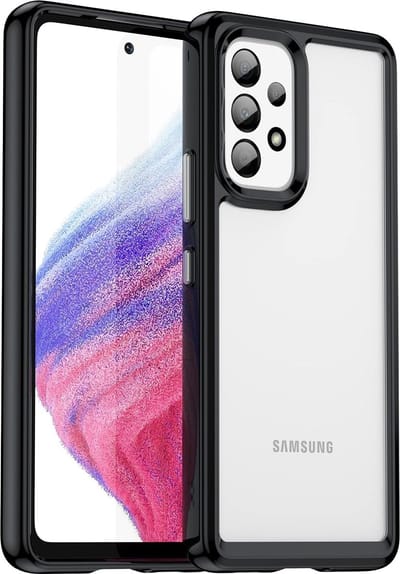Helder acryl Harde achterkant Hoesje - Zachte TPU Bumper Hybride telefoonhoes Geschikt voor: Samsung Galaxy A53 5G