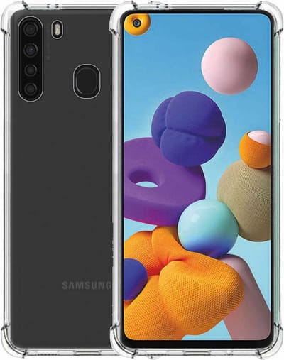 Smartphonica TPU Hardcase hoesje voor Samsung Galaxy A21 shockproof transparant geschikt voor Samsung Galaxy A21