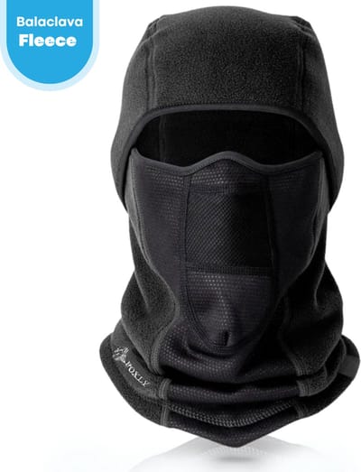 FOXLY® Waterdichte Bivakmuts Ski Masker - Balaclava - Gezichtsmasker - Motormasker - Nekwarmer - Zwart - One size