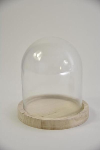 Kerstdecoraties - Stolp Met Houten Voet Ø12 Hoogte 13 Cm