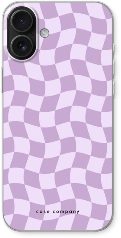 Case Company® - Hoesje geschikt voor iPhone 16 Plus hoesje - Grid Paars - Soft Cover Telefoonhoesje - Bescherming aan alle Kanten en Schermrand