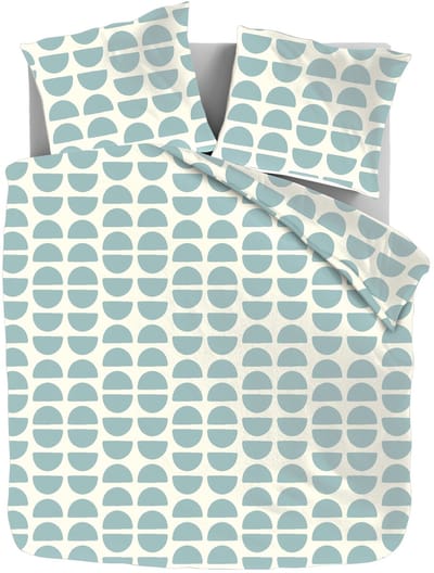 Dekbed-Discounter - Fresh and Co Dekbedovertrek 140 x 200/220 cm - Korte instopstrook - Wasbaar op 40 graden - Inclusief 1 kussensloop - Half Circles