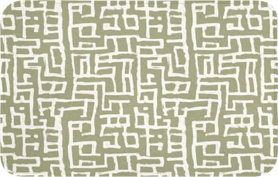 Badmat 80x50 cm - Antislip - Grafisch - Patroon - Groen - Badmatten voor badkamer - Badkamermat - Douchemat - Badkamer mat