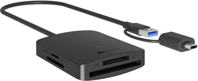 ICY BOX IB-CR302-CU3 Externe geheugenkaartlezer USB-A 3.2 Gen 1, USB-C 3.2 Gen 1 Zwart