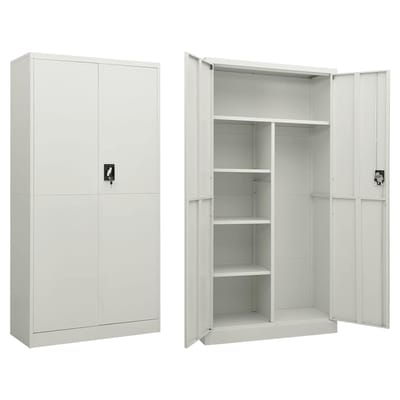 vidaXL - Lockerkast - 90x40x180 - cm - staal - lichtgrijs