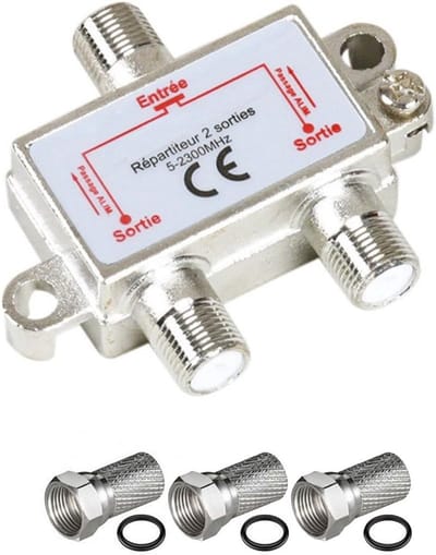Antenneversterker TV Satelliet 1 Ingang 2 Uitgangen 5-2300 MHz