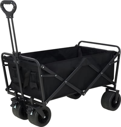 TIM® Bolderkar Opvouwbaar Luchtbanden - Bolderkar Opvouwbaar - Bolderkar Kinderenvervoer - Zwart - 57cm x 96cm x 57cm