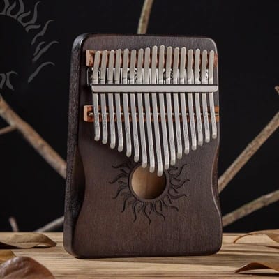 Hluru Kalimba 21 Toetsen Muziekinstrument Volledige Houten Esdoorn Kalimba 17 Toetsen met Geluidsgat Mbira Voor Beginner 17 keys zwart