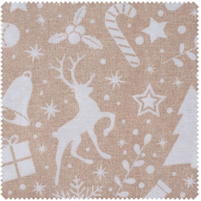 Motiefstof in linnenlook "Xmas all over"
