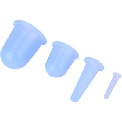 Lot de 4 ventouses de massage facial sous vide pour lifting du visage, soin raffermissant, thérapie de traitement (Bleu) bleu