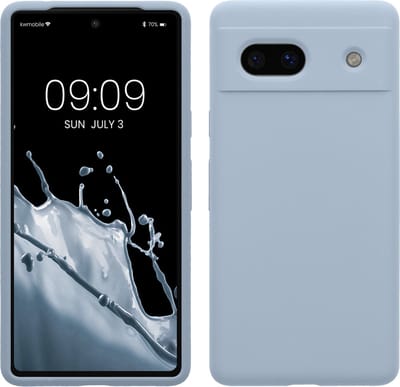 kwmobile telefoonhoesje geschikt voor Google Pixel 7a - Hoesje met siliconen coating - Smartphone case in mat lichtblauw