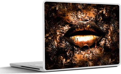 Laptop sticker - 13.3 inch - Verf - Vrouw - Mond - 31x22,5cm - Laptopstickers - Laptop skin - Cover