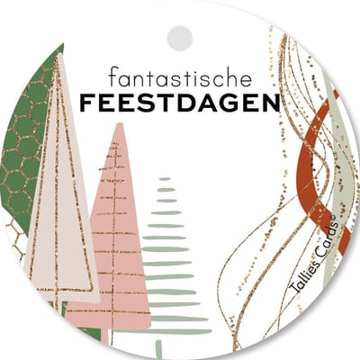 Tallies Cards - kadokaartjes  - bloemenkaartjes - Kerst Fantastische feestdagen - Abstract - set van 5 kaarten - kerst - kerstfeest - kerstmis - kerstgroet - feestdagen - 100% Duurzaam