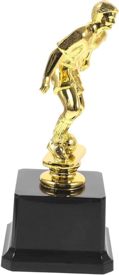 Voetbal Trofee - Prijs Beker - Wedstrijd Winnen - Atleten Vorm - 7.5 cm Hoog - Zoals Getoond