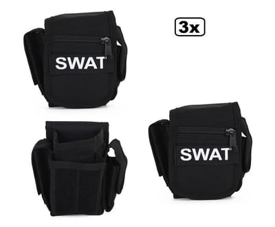 3x Riem tas zwart SWAT