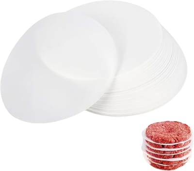 500 vellen bakpapier voor hamburgerpers, hamburgerpapier, anti-aanbakpapier voor kleine hamburgers en pattypressen, 11 cm ronde hamburgerscheidingsbladen
