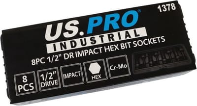 Professionele Inbus kracht / impact doppenset 1/2" 8-delig