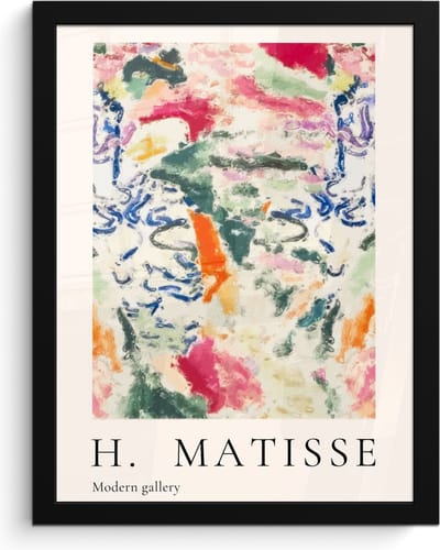 Poster in lijst - Fotolijst 30x40 cm - Posters - Matisse - Kunst - Kleurrijk - Abstract - Posterlijst zwart - Decoratie - Wanddecoratie woonkamer - Muurdecoratie slaapkamer