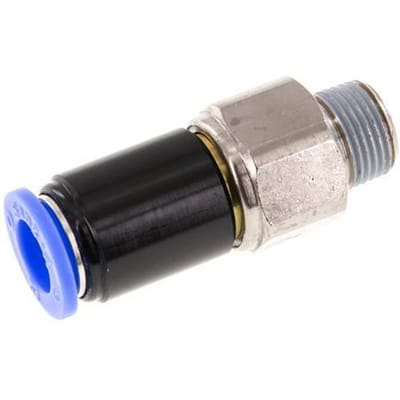 12mm & R3/8'' Draaidoorvoer Insteek Buitendraad Vernikkeld Messing/PBT NBR