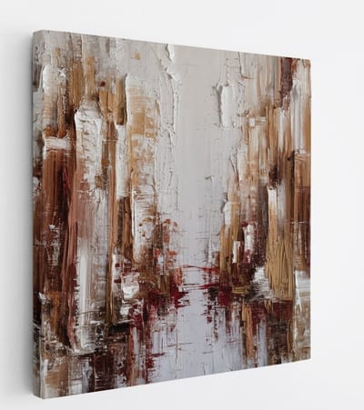 Saammp Canvas Schilderij - Bruin - grof - Abstract - 20x20 - Foto op canvas - Wanddecoratie - Muurdecoratie Woonkamer - Slaapkamer decoratie - Canvas Print