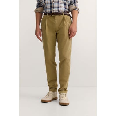 Bugatti Herren Broek met bandplooien van luxe Pima-katoen, fijn corduroy